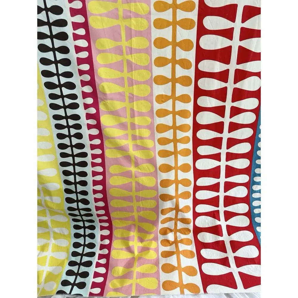 2 IKEA HEDDA Curtain Drape MultiColor MCM Modern Leaves MOD Modern RARE 93 X 56